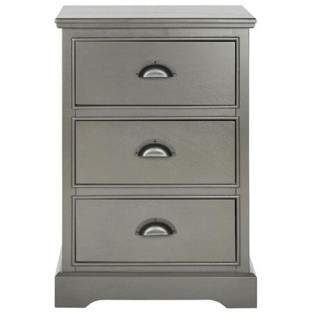 Safavieh Griffin 3 Drawer Side Table- Grey - 26.75 x 13.75 x 17.75 in. AMH5717A